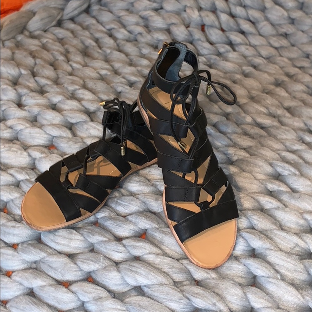 Black Strap Flat Sandals